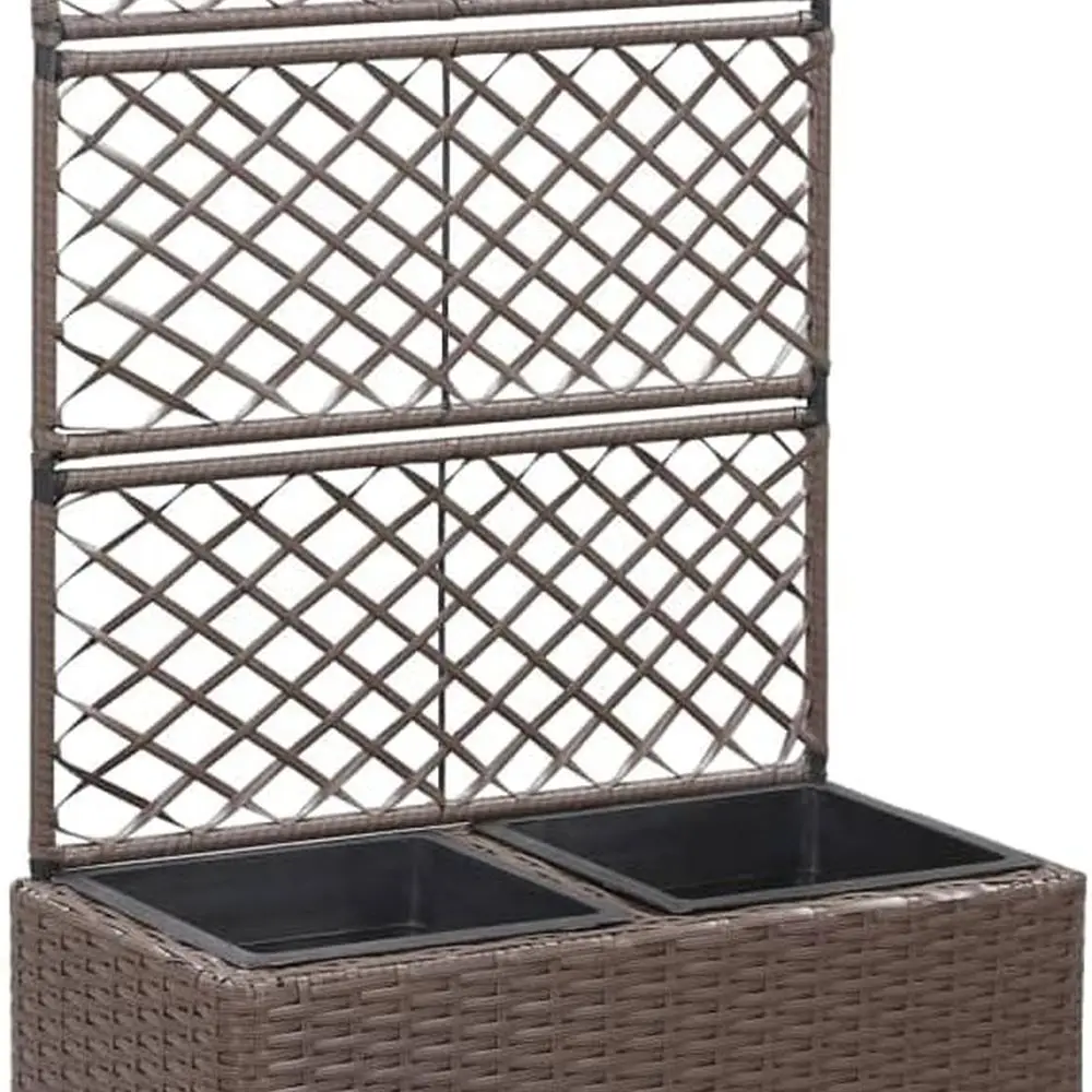 Elevated Brown Rattan Planter Box with Trellis, 22.8 x 22.8 x 42.1, Outdoor Garden Bed for Patio Balcony, Ideal for Herbs & Flow
Elevated Brown Rattan Planter Box with Trellis, 22.8 x 22.8 x 42.1, Outdoor Garden Bed for Patio Balcony, Ideal for Herbs & Flow
