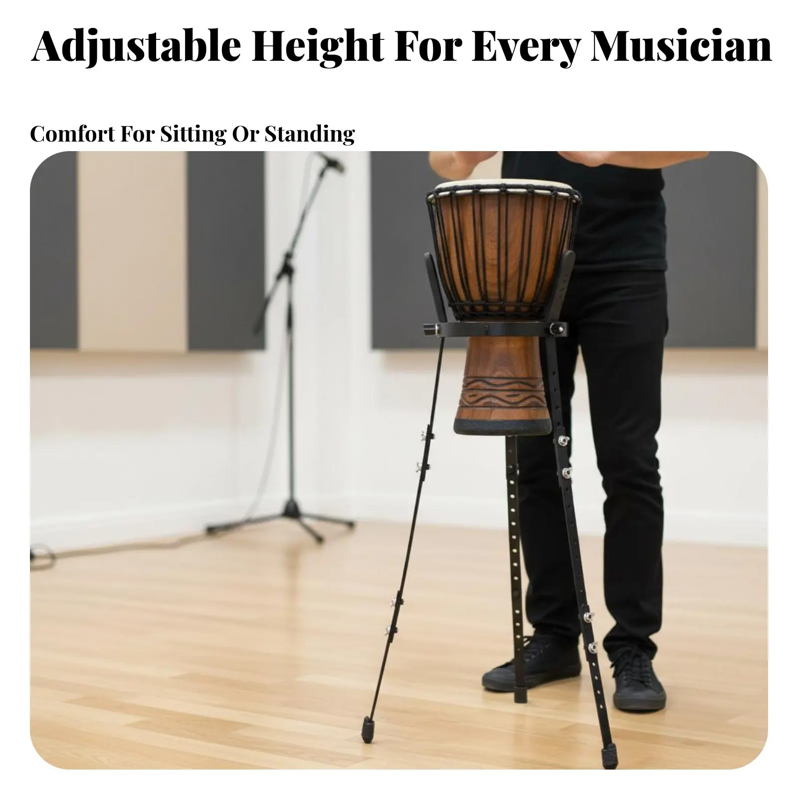Djembe Stand Universal Fit African Hand Drum Stand Adjustable Percussion Holder Non-Slip Rubber Feet for Stage Performance, Home
Djembe Stand Universal Fit African Hand Drum Stand Adjustable Percussion Holder Non-Slip Rubber Feet for Stage Performance, Home