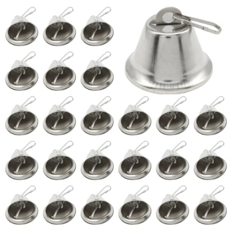 25 Pcs Craft Vintage Bells, Silver Jingle Small Brass Bells with Spring Hooks for Wind Chimes/Dog Potty Training/Wedding Decor
25 Pcs Craft Vintage Bells, Silver Jingle Small Brass Bells with Spring Hooks for Wind Chimes/Dog Potty Training/Wedding Decor