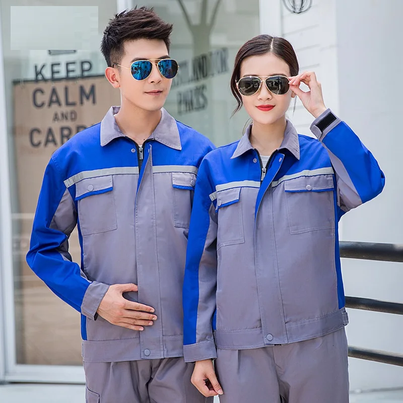Spring Work Clothing For Men Women Contrast Color Reflective Stripe Safe Working Uniforms Factory Workshop Coveralls Auto Repair
Spring Work Clothing For Men Women Contrast Color Reflective Stripe Safe Working Uniforms Factory Workshop Coveralls Auto Repair