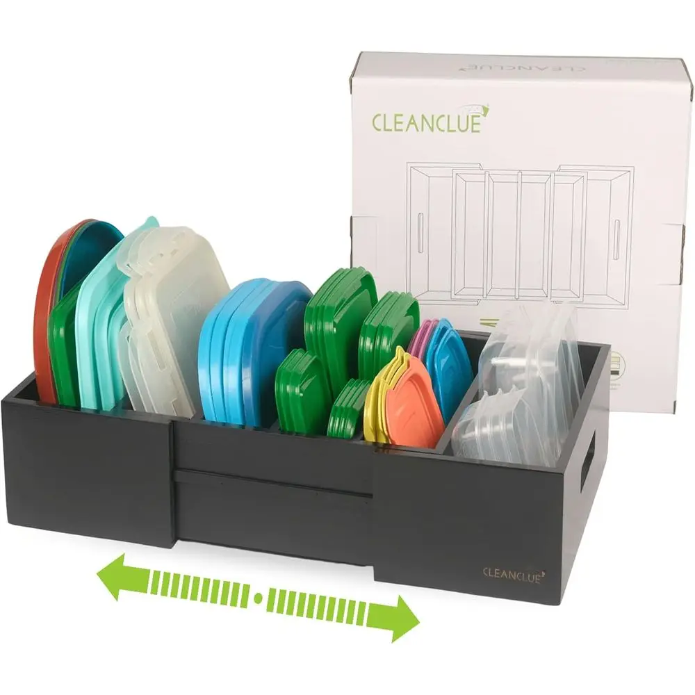 Expandable Kitchen Cabinet Organizer for Food Storage Container Lids, Bamboo Drawer Caddy Adjustable Dividers, Box for Kitchen S
Expandable Kitchen Cabinet Organizer for Food Storage Container Lids, Bamboo Drawer Caddy Adjustable Dividers, Box for Kitchen S