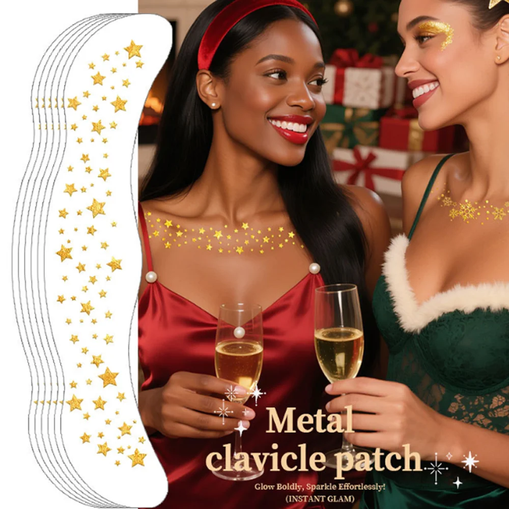 Metal Clavicle Tattoo Sticker Christmas Transfer Chest Makeup Decorations Wedding Party Flash Fake Tattoos Tatuajes Temporales
Metal Clavicle Tattoo Sticker Christmas Transfer Chest Makeup Decorations Wedding Party Flash Fake Tattoos Tatuajes Temporales
