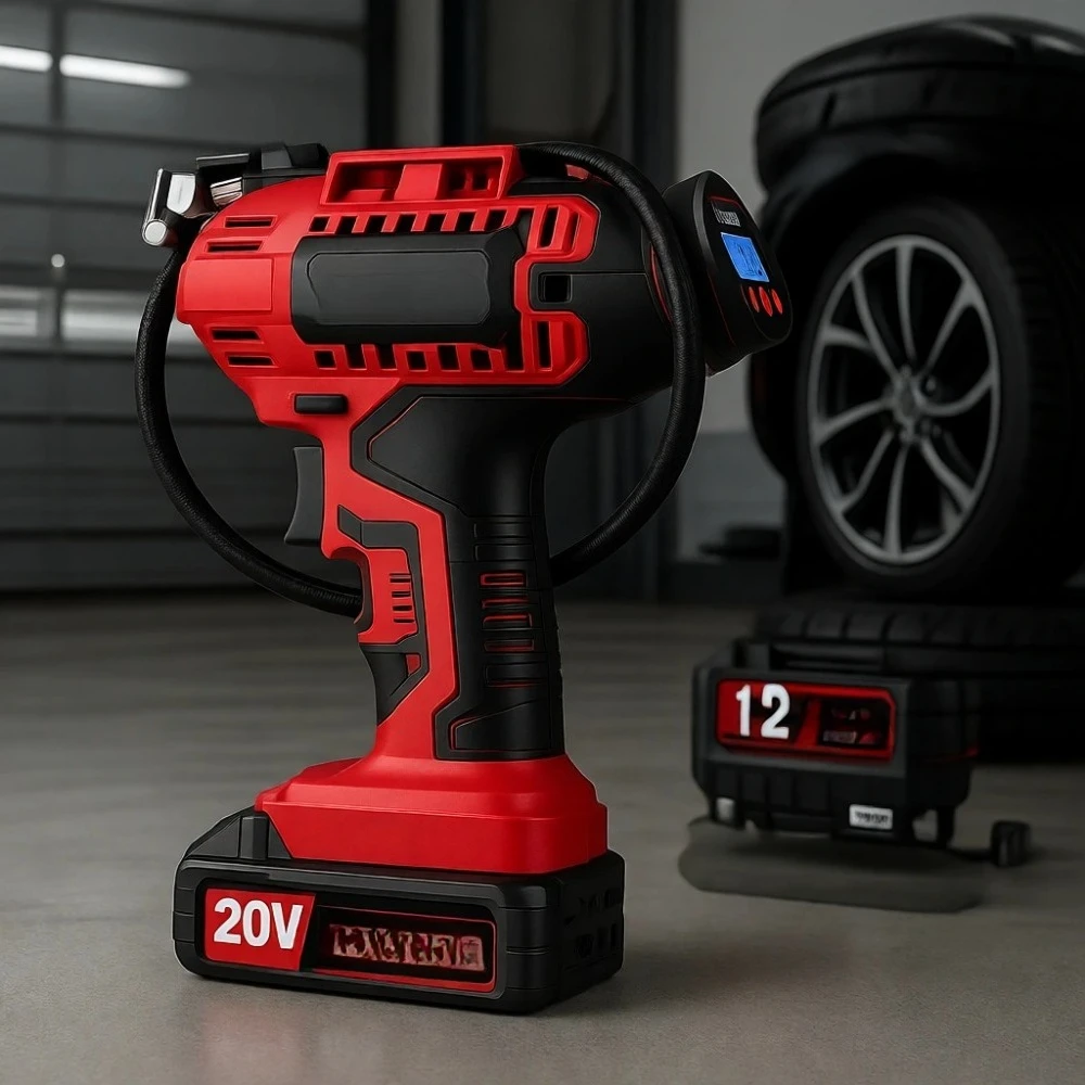 Portable Cordless Tire Inflator with Rechargeable Battery and 12V DC Adapter Digital Pressure Gauge
Portable Cordless Tire Inflator with Rechargeable Battery and 12V DC Adapter Digital Pressure Gauge