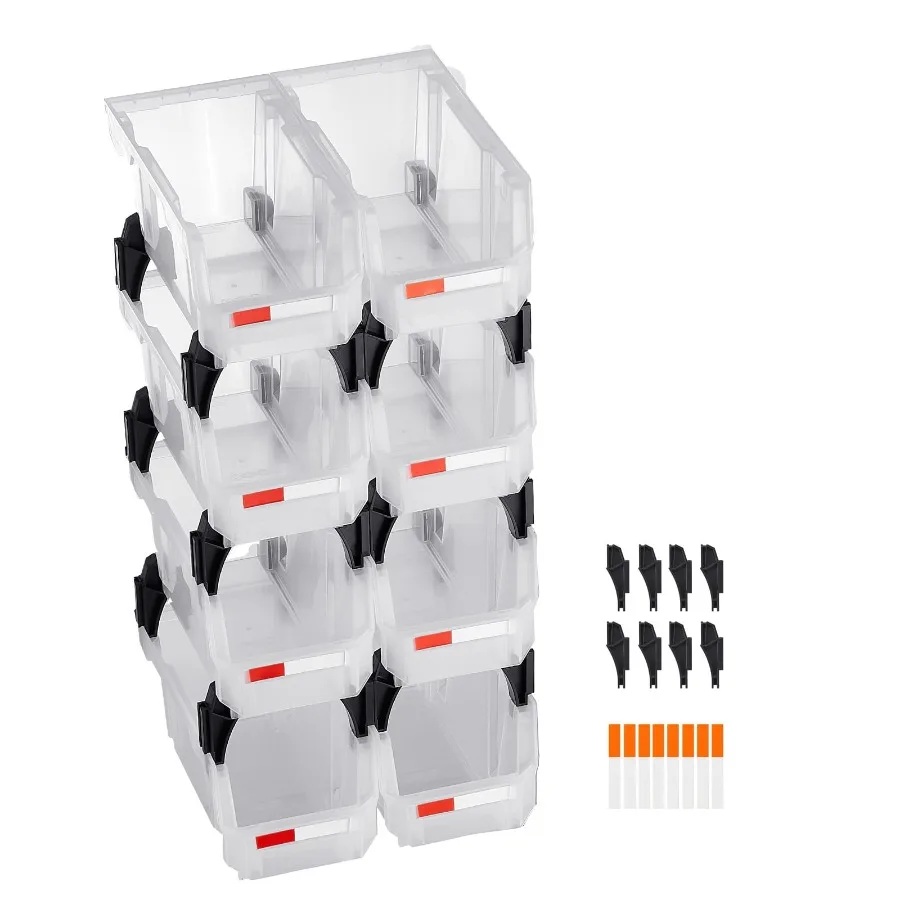 Transparent Plastic Stackable Storage Containers, 10.9 x 5.5 x 5.1 inch Set of 8,Organizing Bins for Closet, Garage, Office Sup
Transparent Plastic Stackable Storage Containers, 10.9 x 5.5 x 5.1 inch Set of 8,Organizing Bins for Closet, Garage, Office Sup
