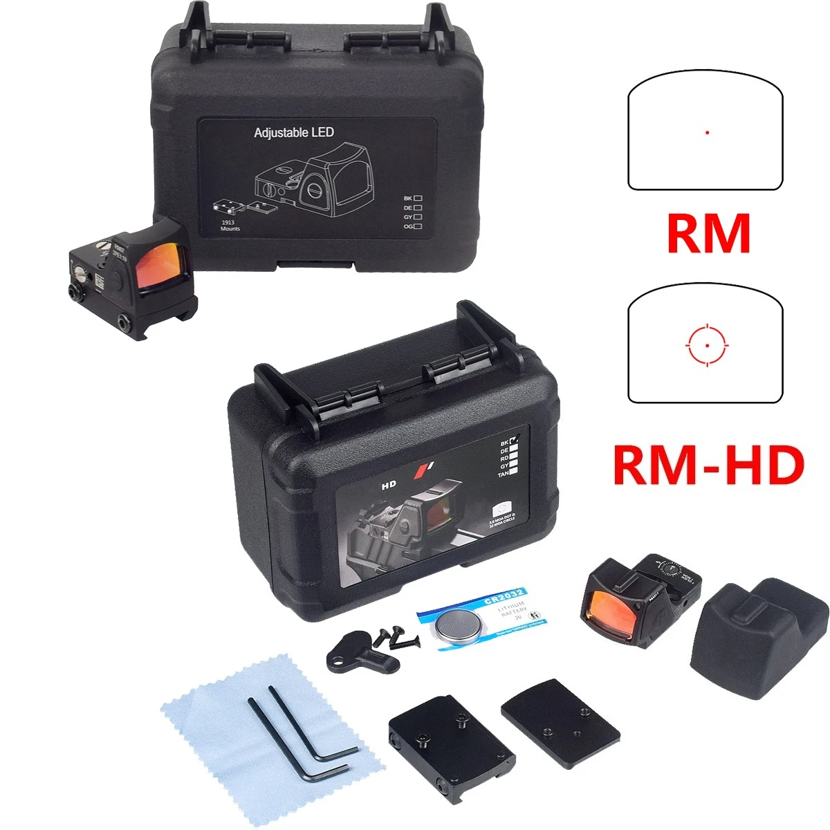 Red Dot Sight RM RM-HD Reflex Adjustable Aiming Optic For GLOCK Pistol Handgun Mini Airsoft Rifle Scope Sight 20mm Rail Mount
Red Dot Sight RM RM-HD Reflex Adjustable Aiming Optic For GLOCK Pistol Handgun Mini Airsoft Rifle Scope Sight 20mm Rail Mount