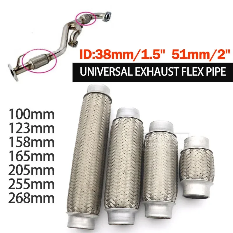 38/51mm Stainless Steel Universal Car Exhaust Flex Pipe Double Braided Flex Connector Piping Flexible Joint Tube for Muffler
38/51mm Stainless Steel Universal Car Exhaust Flex Pipe Double Braided Flex Connector Piping Flexible Joint Tube for Muffler