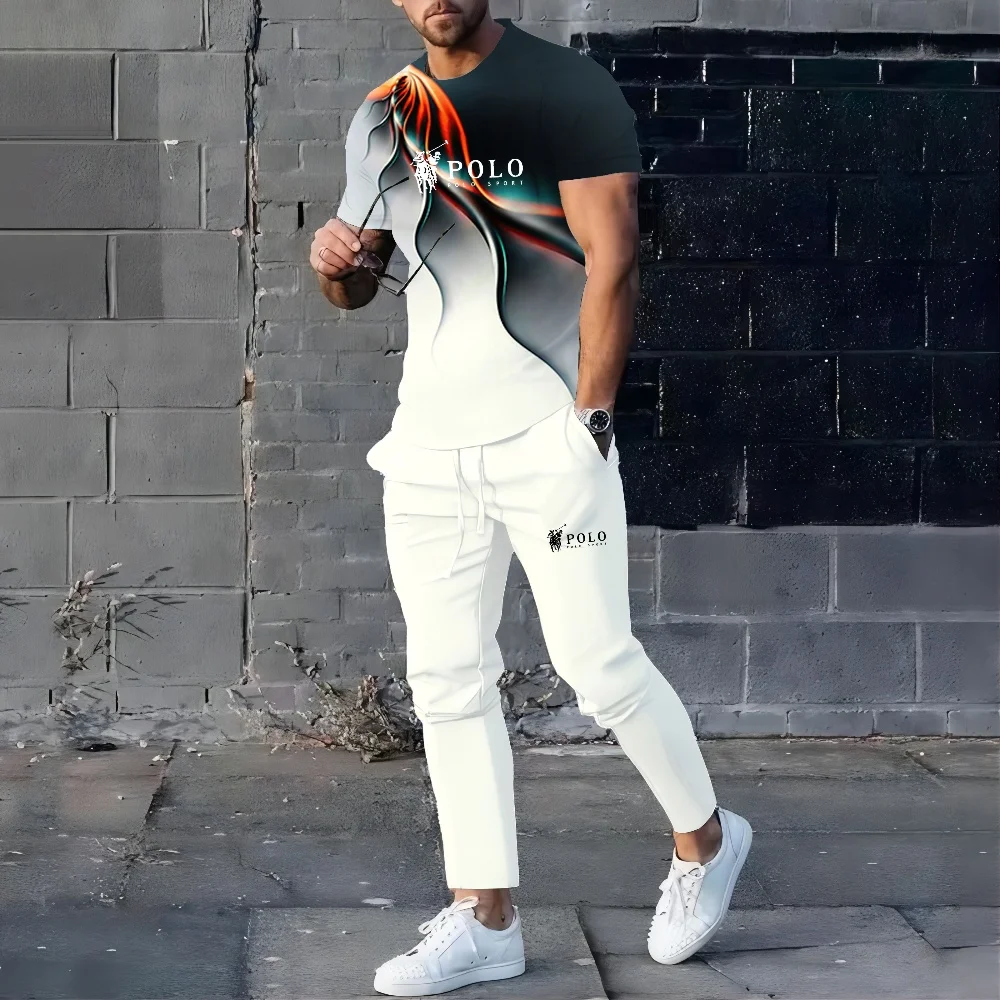 Men's short sleeved pants set fashionable street printed T-shirt and pants two-piece set summer men's comfortable and casual
Men's short sleeved pants set fashionable street printed T-shirt and pants two-piece set summer men's comfortable and casual