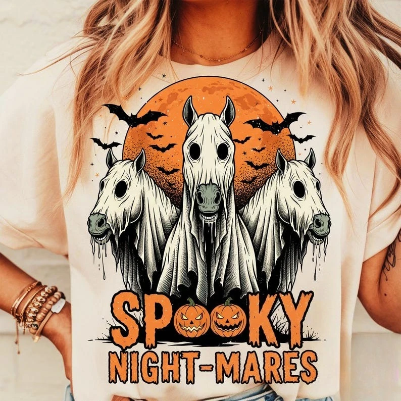 Trick or Treat Halloween Spooky Ghost Horse Png Funny Retro Nightmares Horror Pumpkin Haunted Western Sublimation Short-sleev
Trick or Treat Halloween Spooky Ghost Horse Png Funny Retro Nightmares Horror Pumpkin Haunted Western Sublimation Short-sleev