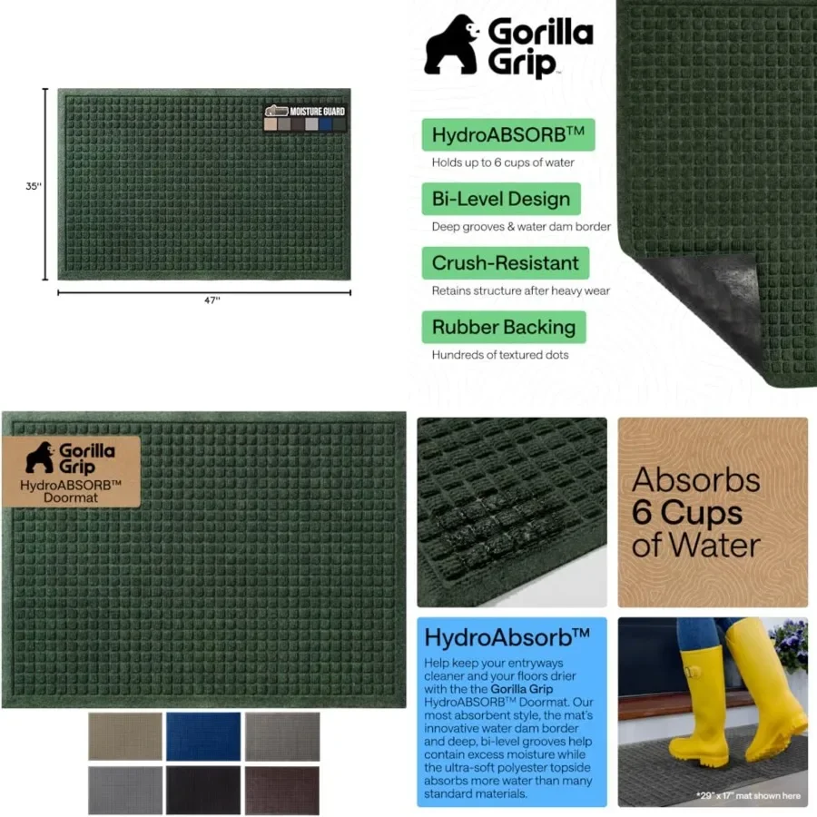 Ultra Absorbent Front Door Mat Outside Entrance, 47x35, Traps Dirt and Moisture, HydroABSORB Indoor Outdoor Doormat Holds Up to
Ultra Absorbent Front Door Mat Outside Entrance, 47x35, Traps Dirt and Moisture, HydroABSORB Indoor Outdoor Doormat Holds Up to