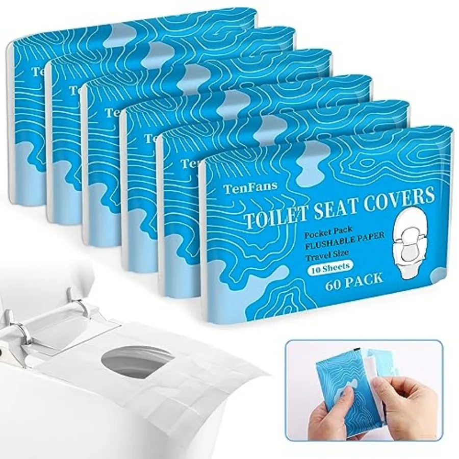 Toilet Seat Covers,XL Flushable and Biodegradable Paper Cover Disposable for Adult and'Potty Training, Great for Airplane, Trav
Toilet Seat Covers,XL Flushable and Biodegradable Paper Cover Disposable for Adult and'Potty Training, Great for Airplane, Trav