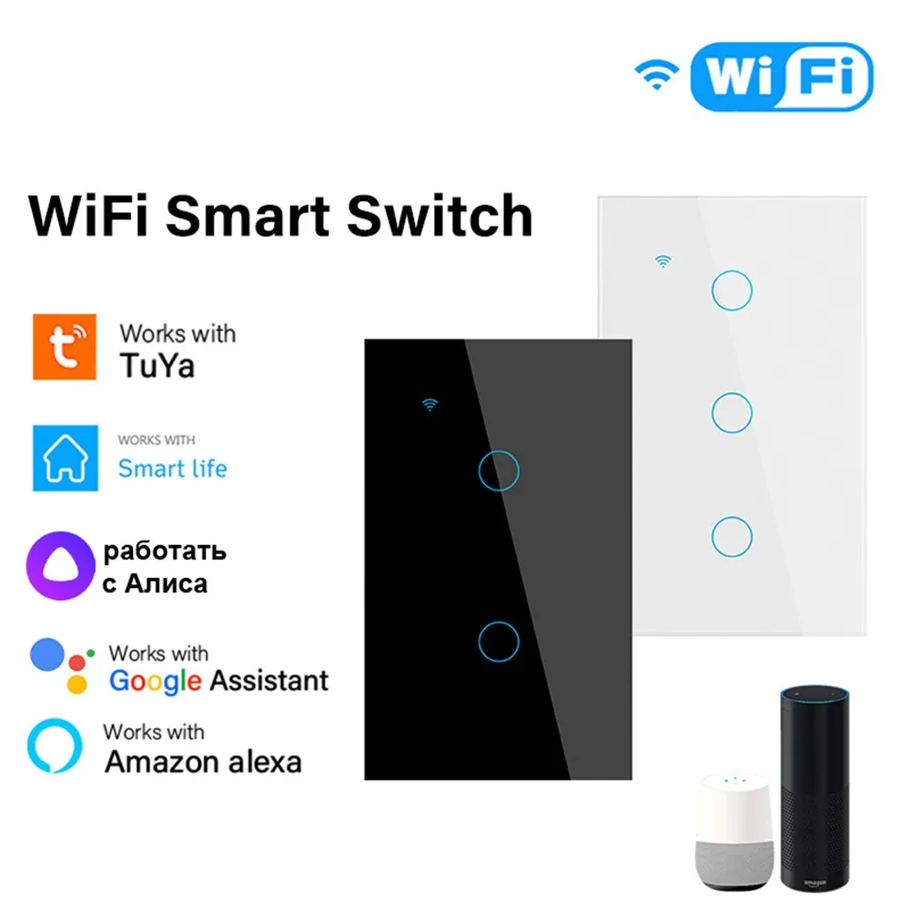 1/2/3/4gang TUYA WiFi Smart Touch Switch Home Light Wall Button 120*72mm Neutral Wire Voice For Alexa Google Home Assistant
1/2/3/4gang TUYA WiFi Smart Touch Switch Home Light Wall Button 120*72mm Neutral Wire Voice For Alexa Google Home Assistant