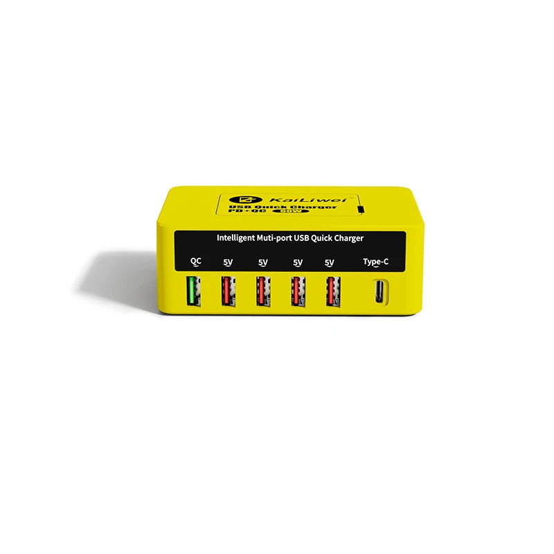Kai Li Wei KLW-818 Multi port charger DC5V8A 2.4 / port,Type-C DC5V3A 2.4/port, Quick charger 3.0 DC5V3.4A 9v23A,12V1.5A
Kai Li Wei KLW-818 Multi port charger DC5V8A 2.4 / port,Type-C DC5V3A 2.4/port, Quick charger 3.0 DC5V3.4A 9v23A,12V1.5A