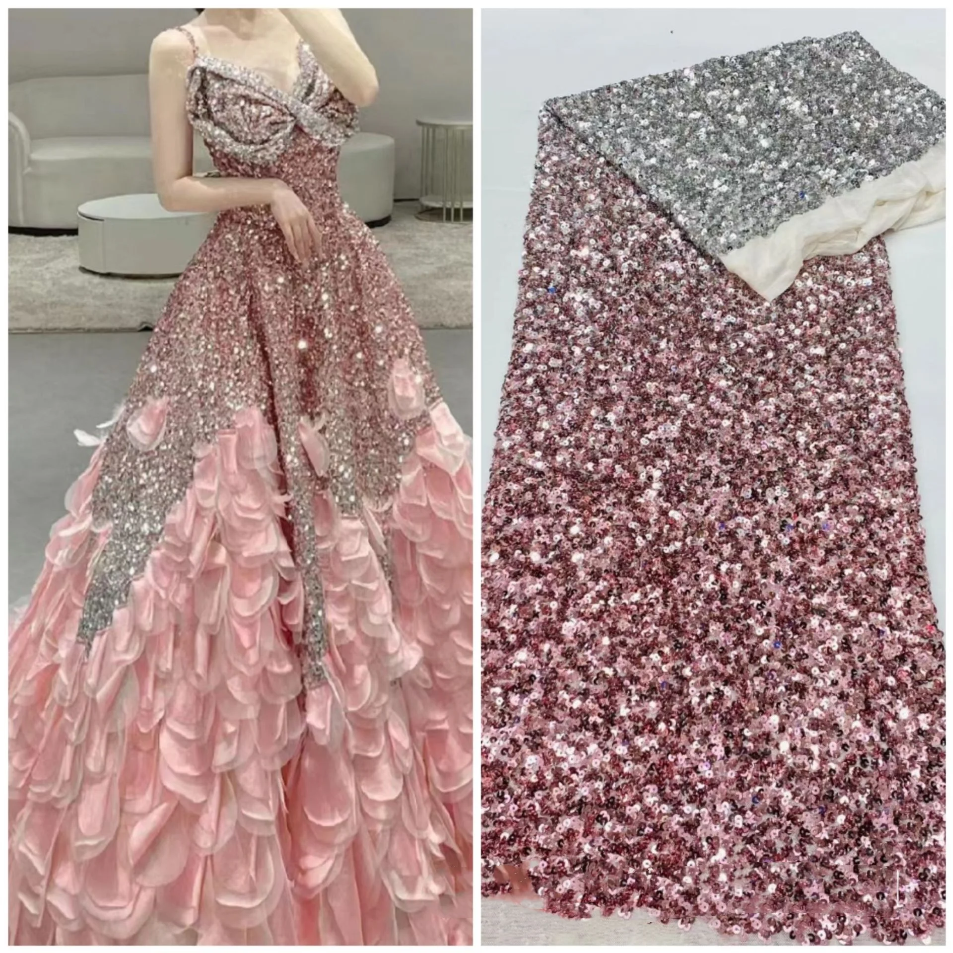 8 Colors African Gradient Sequins Net Lace Fabric High Quality Embroidery French Mesh For Nigerian Party Evening Dress Material
8 Colors African Gradient Sequins Net Lace Fabric High Quality Embroidery French Mesh For Nigerian Party Evening Dress Material