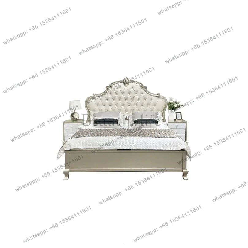 American light luxury French simple luxury carved simple European double bed white double bed
American light luxury French simple luxury carved simple European double bed white double bed