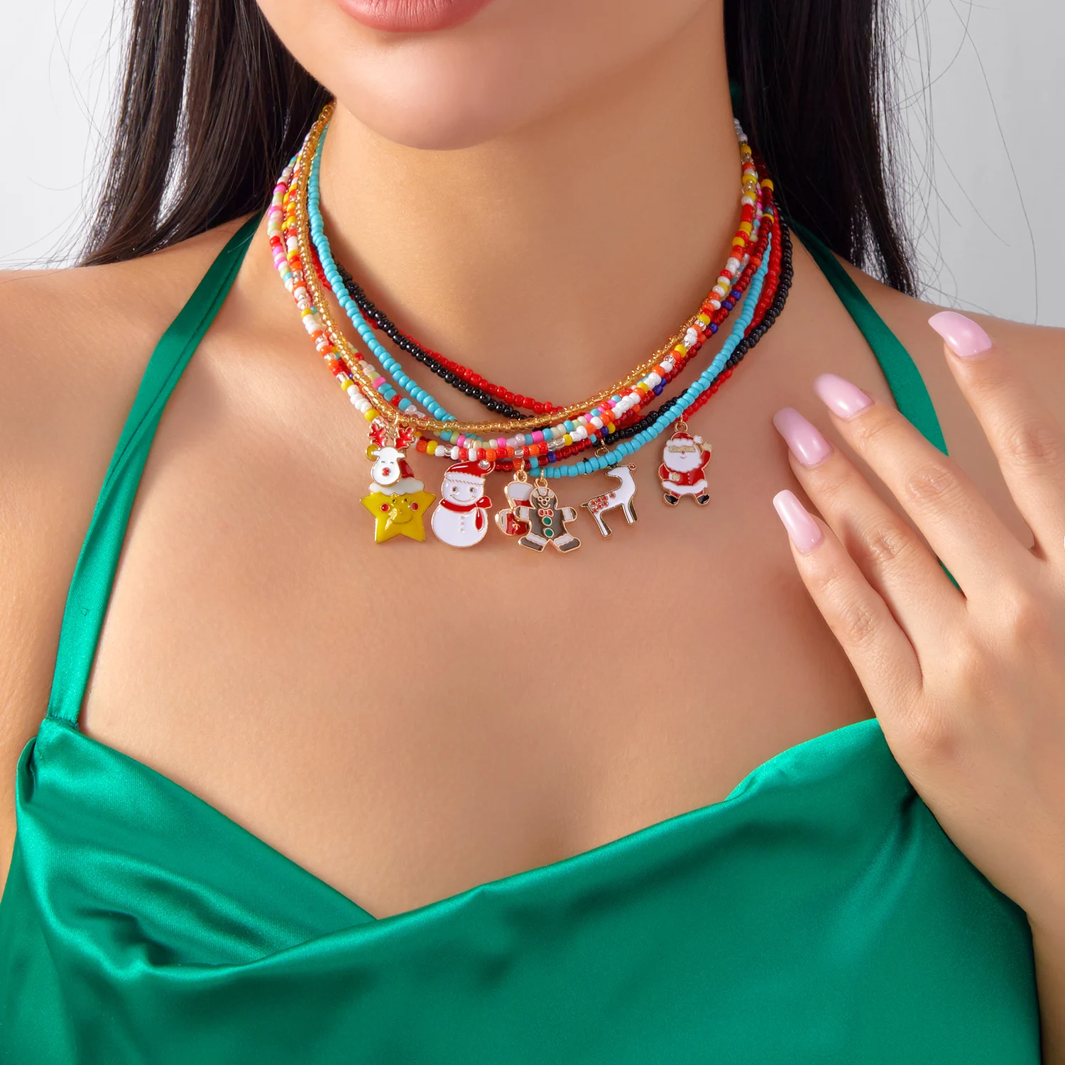Fashion Christmas Bead Necklace for Women Cute Christmas Tree Santa Claus Snowman Girls Party Festival New Year Gift Jewelry
Fashion Christmas Bead Necklace for Women Cute Christmas Tree Santa Claus Snowman Girls Party Festival New Year Gift Jewelry