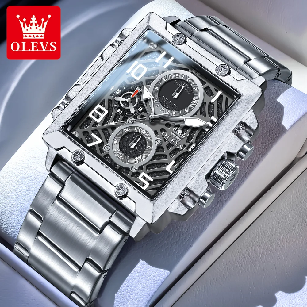 OLEVS Brand Mens Watch Original Square Quartz Watch Waterproof Luminous Stainless Steel Sport Chronograph Clock Reloj Watch Men
OLEVS Brand Mens Watch Original Square Quartz Watch Waterproof Luminous Stainless Steel Sport Chronograph Clock Reloj Watch Men