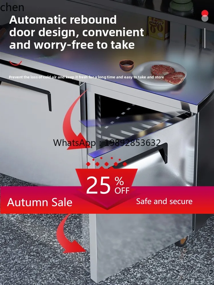 Kitchen Multi-Functional Refrigerated and Frozen Integrated Display Cabinet Stainless Steel Workbench
Kitchen Multi-Functional Refrigerated and Frozen Integrated Display Cabinet Stainless Steel Workbench