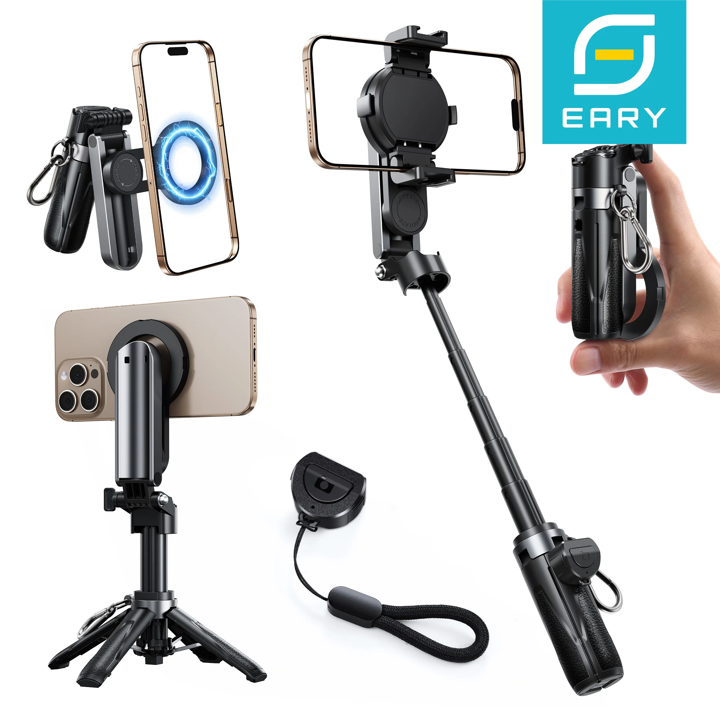 Выдвижной штатив для селфи-палки Eary с беспроводным пультом дистанционного управления, портативный 360° ° Поворотная подставка для телефона iPhone 17 Pro Max 16 Samsung S25
Выдвижной штатив для селфи-палки Eary с беспроводным пультом дистанционного управления, портативный 360° ° Поворотная подставка для телефона iPhone 17 Pro Max 16 Samsung S25
