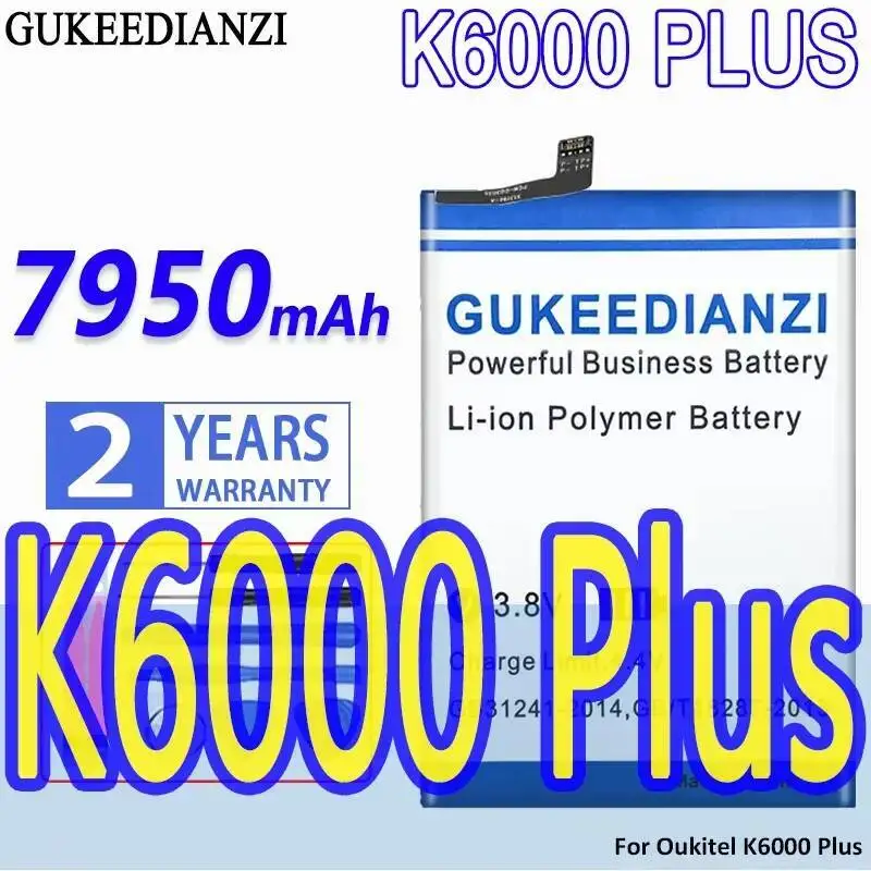 Аккумулятор для мобильного телефона Oukitel K6000 Plus, высокая совместимость, 7950 мАч 
Аккумулятор для мобильного телефона Oukitel K6000 Plus, высокая совместимость, 7950 мАч