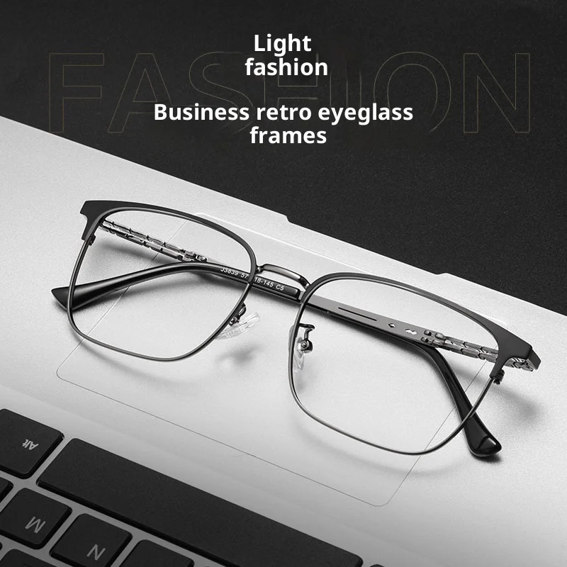 Очки по рецепту, металлическая оправа для очков на заказ, мужская деловая оправа для очков для близорукости, защита от синего и ультрафиолета
Очки по рецепту, металлическая оправа для очков на заказ, мужская деловая оправа для очков для близорукости, защита от синего и ультрафиолета