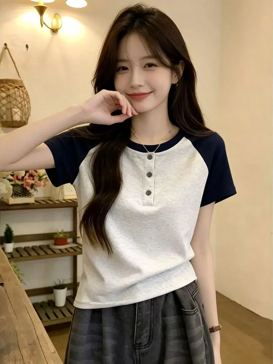 Slim Fit Short Sleeve T-Shirt Women's New Style plus Size Cotton 95% Spandex 5% Summer Season Color Casual Chic Top
Slim Fit Short Sleeve T-Shirt Women's New Style plus Size Cotton 95% Spandex 5% Summer Season Color Casual Chic Top