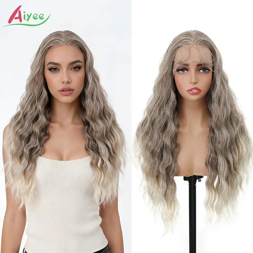 AIYEE Mocha Honey Blonde Highlights 28 Inch 13x4 Lace Wavy Front Wig Synthetic Hair Natural Looking Cosplay Hairpiece for Women
AIYEE Mocha Honey Blonde Highlights 28 Inch 13x4 Lace Wavy Front Wig Synthetic Hair Natural Looking Cosplay Hairpiece for Women
