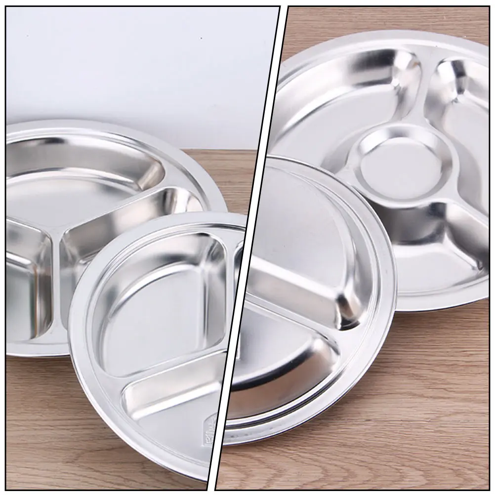 2 Pcs Stainless Steel Fast Food Tray 304 Canteen Plates Reusable Child Platters Thickened Tableware Restaurant Sub-grid Design
2 Pcs Stainless Steel Fast Food Tray 304 Canteen Plates Reusable Child Platters Thickened Tableware Restaurant Sub-grid Design