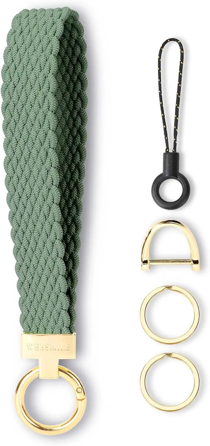 Keychain Wristlet, Stretchy Key Chain for Car Keys with 2 Keyrings and D ring, Cute Wrist Lanyard for Women Men
Keychain Wristlet, Stretchy Key Chain for Car Keys with 2 Keyrings and D ring, Cute Wrist Lanyard for Women Men