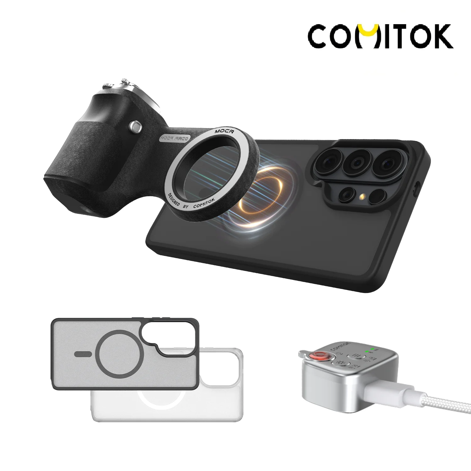 COMITOK MOCA ARCO Magnetic Camera Grip for Galaxy S26 Ultra Detachable Remote Handle with Matching Case for Vlog Video Selfie
COMITOK MOCA ARCO Magnetic Camera Grip for Galaxy S26 Ultra Detachable Remote Handle with Matching Case for Vlog Video Selfie