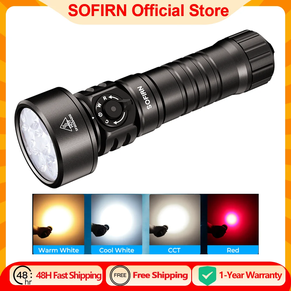 SOFIRN SD11 5000lm Scuba Diving Flashlight 224m Red LED Light 7500mah USB C Rechargeable Adjustment with Warm Torch
SOFIRN SD11 5000lm Scuba Diving Flashlight 224m Red LED Light 7500mah USB C Rechargeable Adjustment with Warm Torch