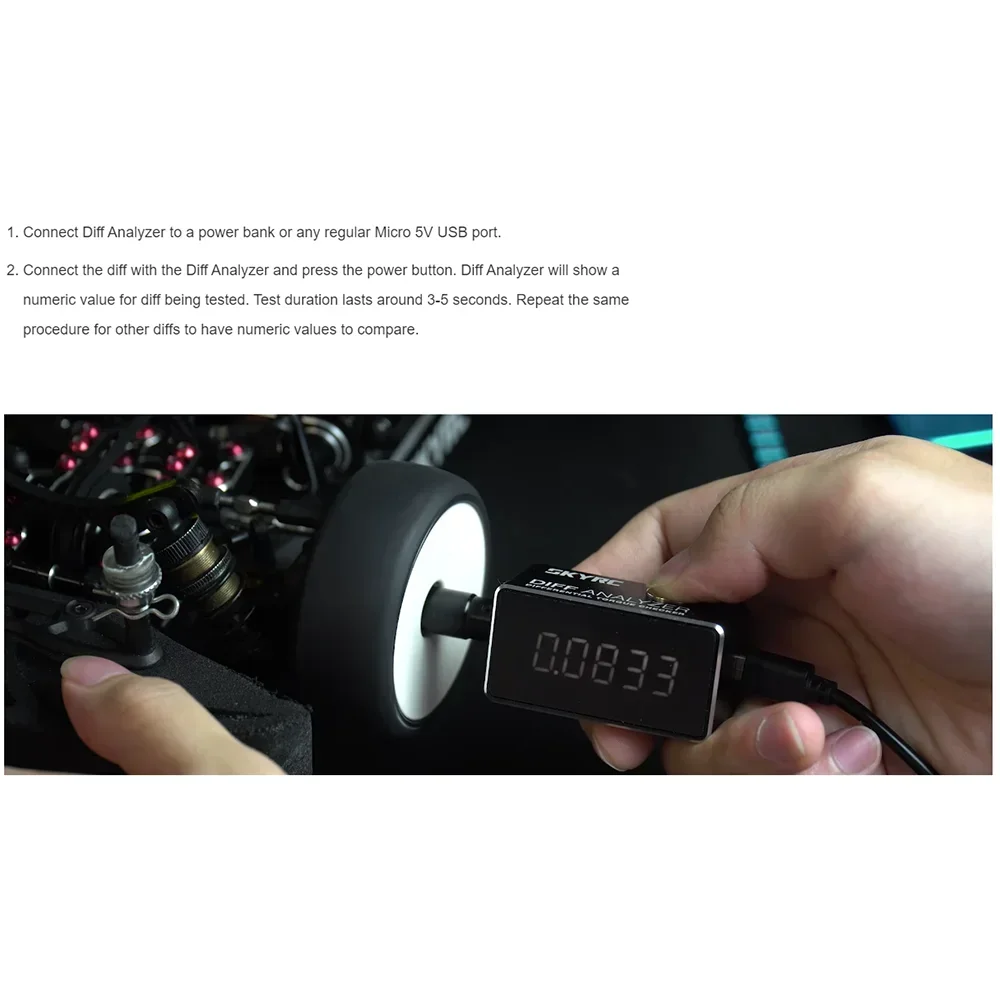 SKYRC DIFF ANALYZER DFC020 Differential Detector Suitable for 1/8 1/10 RC Remote Control Vehicle Differential Testing
SKYRC DIFF ANALYZER DFC020 Differential Detector Suitable for 1/8 1/10 RC Remote Control Vehicle Differential Testing