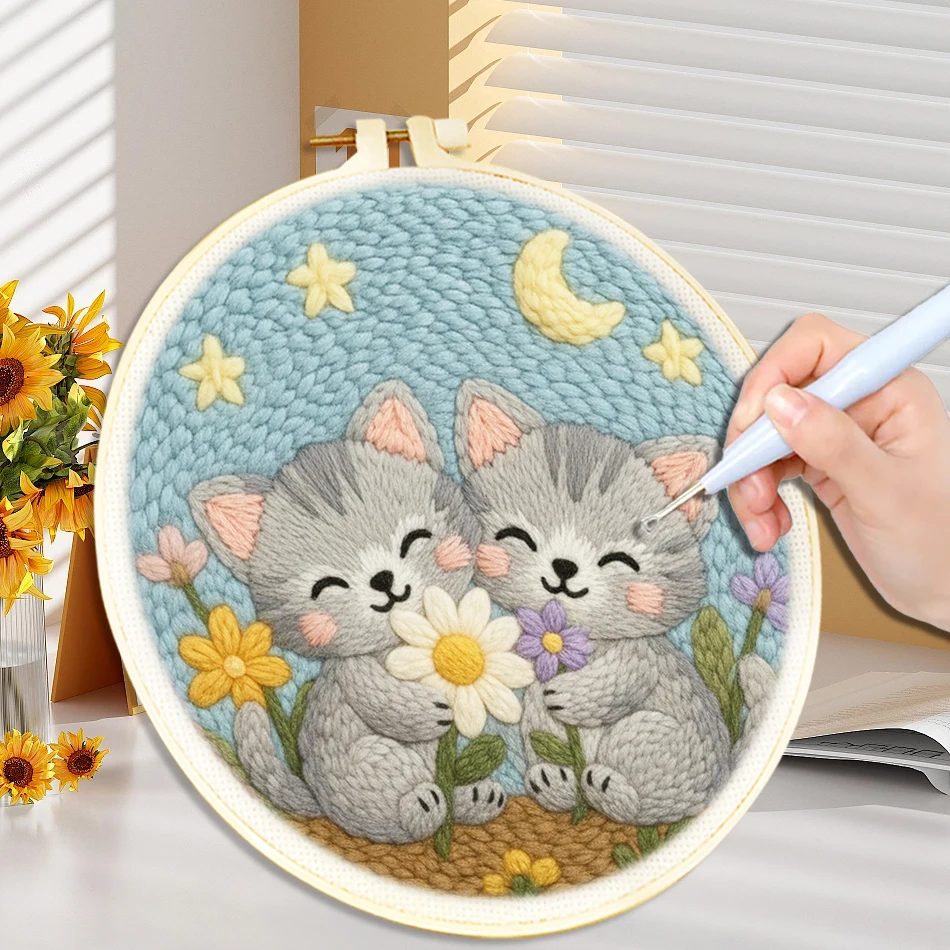 DIY Punch Needle Kits Cute Animal Easy for Beginners Punch Needle Embroidery Set with Hoop Rug hooking for Festival Gift
DIY Punch Needle Kits Cute Animal Easy for Beginners Punch Needle Embroidery Set with Hoop Rug hooking for Festival Gift