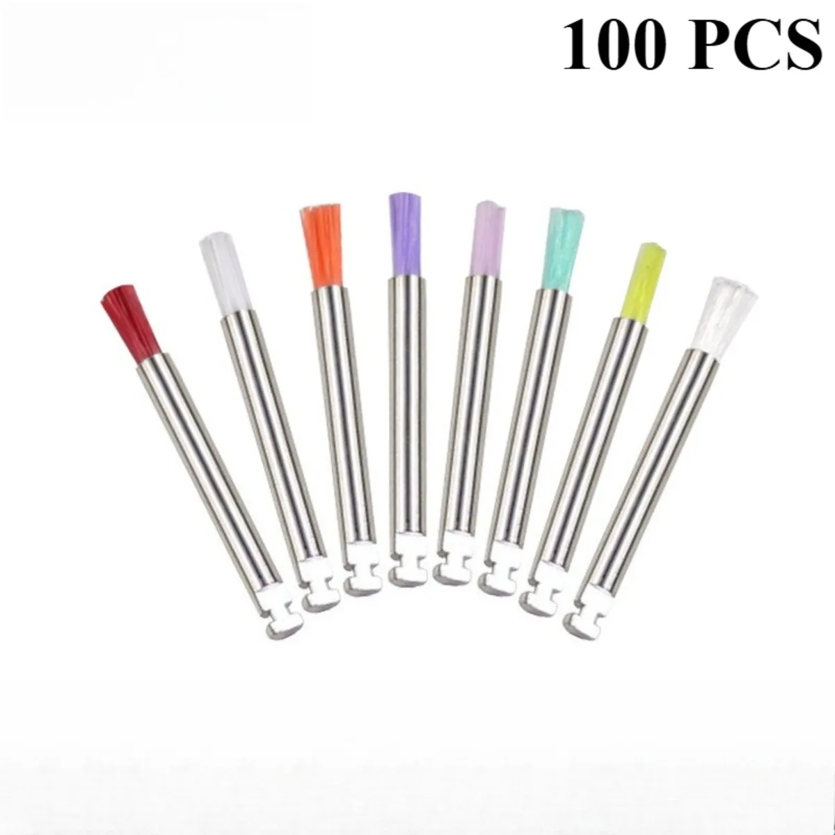 100pcs Dental Prophy Brushes Polishing Polisher Disposable Latch Type Mixed Color Plat Used for Stain Removal and Polish
100pcs Dental Prophy Brushes Polishing Polisher Disposable Latch Type Mixed Color Plat Used for Stain Removal and Polish