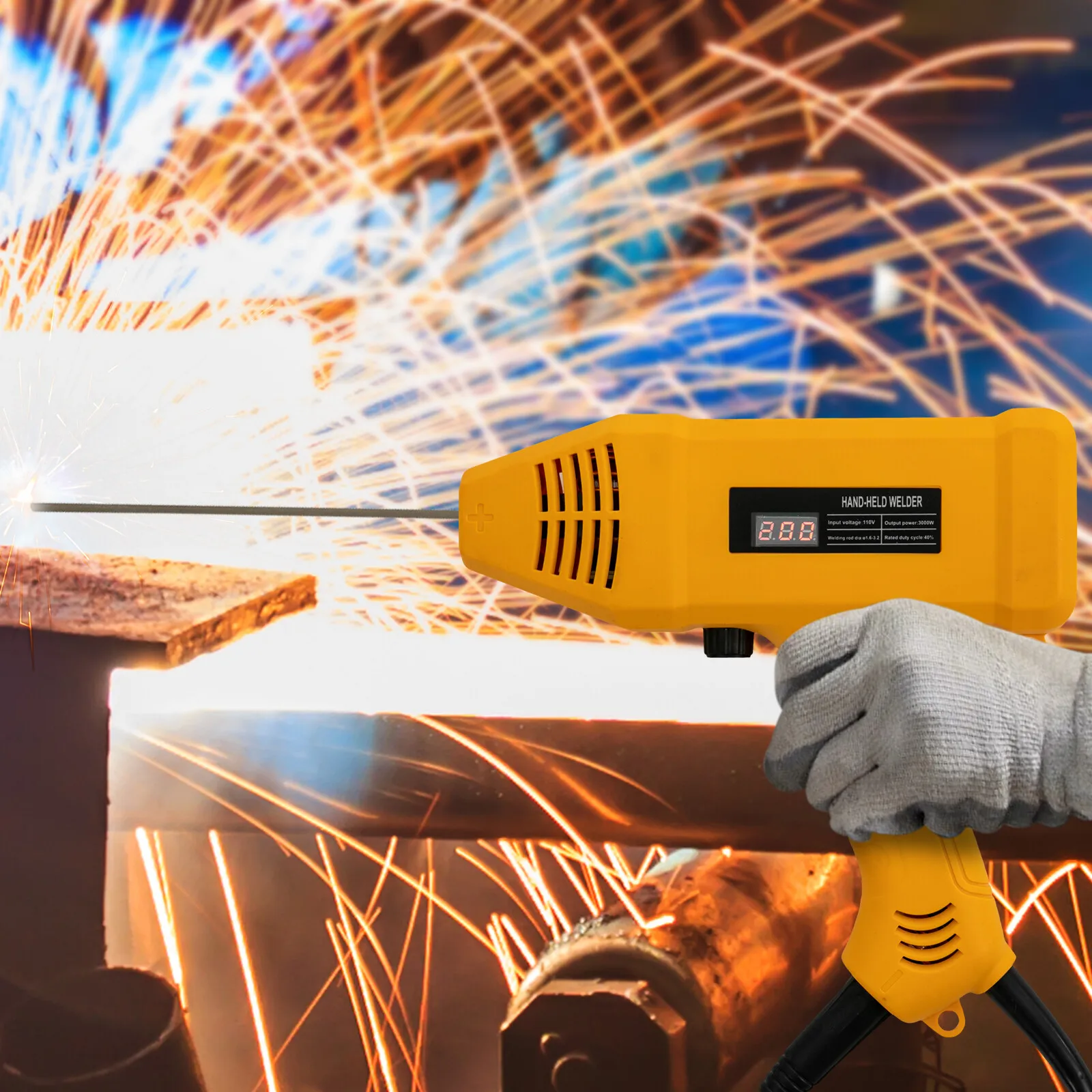 3000W 110V Portable Handheld Welding Machine Digital Welder Gun With Tool Box
3000W 110V Portable Handheld Welding Machine Digital Welder Gun With Tool Box