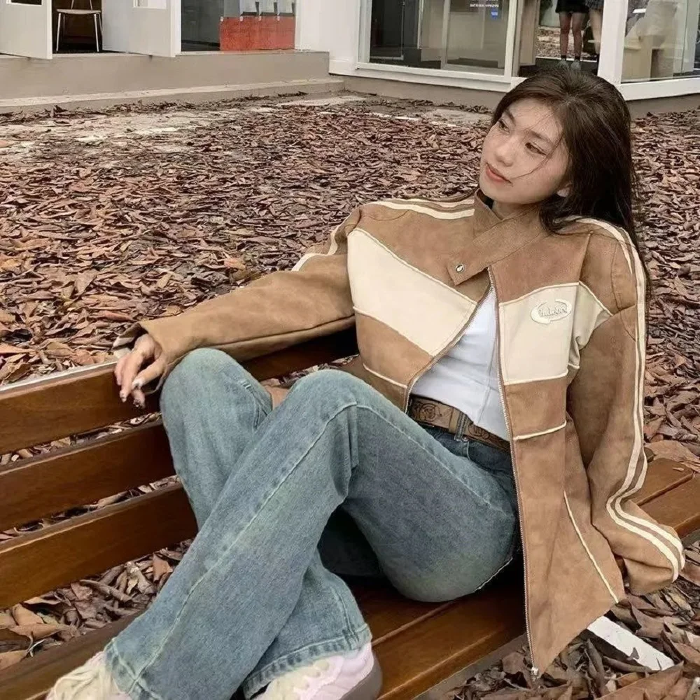 American Retro Motorcycle Style Retro PU Leather Jacket Women'S Spring Autumn Design Niche Stand Collar Jacket Top
American Retro Motorcycle Style Retro PU Leather Jacket Women'S Spring Autumn Design Niche Stand Collar Jacket Top