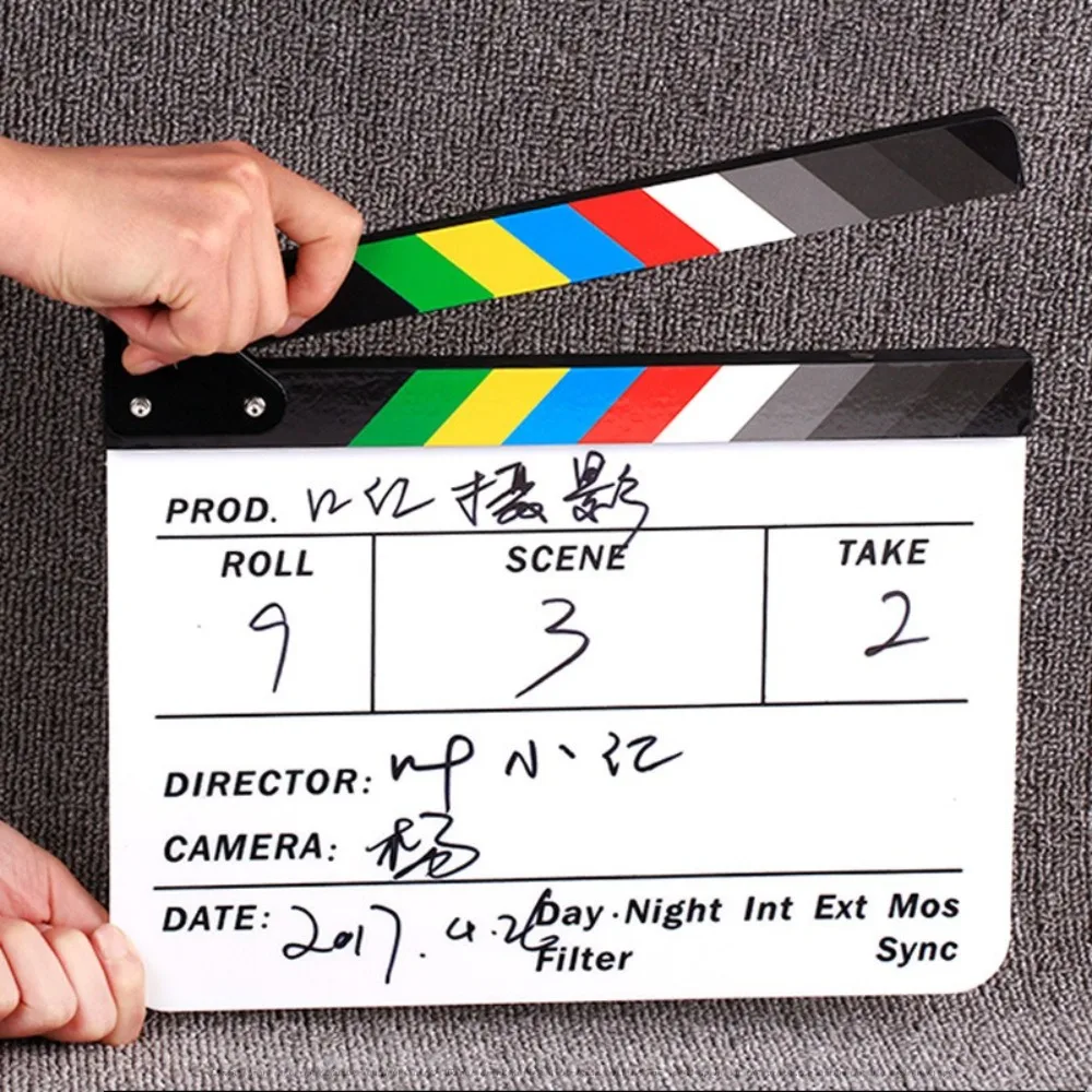 Colorful Clapperboard Large Panel Photography Prop Film Clap Slate Prop Decoration Director Film Clapboard Video Scene TV Movie
Colorful Clapperboard Large Panel Photography Prop Film Clap Slate Prop Decoration Director Film Clapboard Video Scene TV Movie