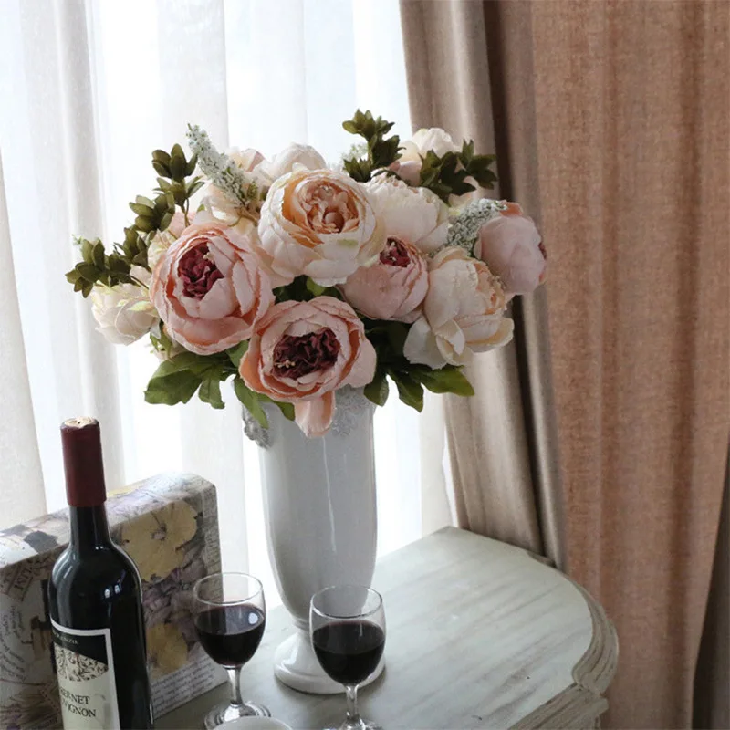 Simulation 13 Forks Core-spun Peony Flower Wedding Bridal Bouquet Living Room Home Dining Table Decoration Artificial Flowers
Simulation 13 Forks Core-spun Peony Flower Wedding Bridal Bouquet Living Room Home Dining Table Decoration Artificial Flowers