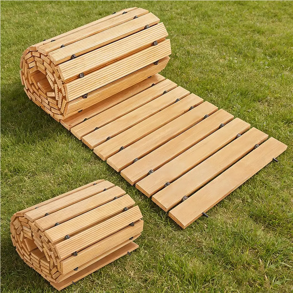 12FT Cedar Roll Out Wooden Garden Pathway Boardwalk Non Slip Decorative Floor Patio Lawn Beach Walkway 17in Wide, Custom
12FT Cedar Roll Out Wooden Garden Pathway Boardwalk Non Slip Decorative Floor Patio Lawn Beach Walkway 17in Wide, Custom