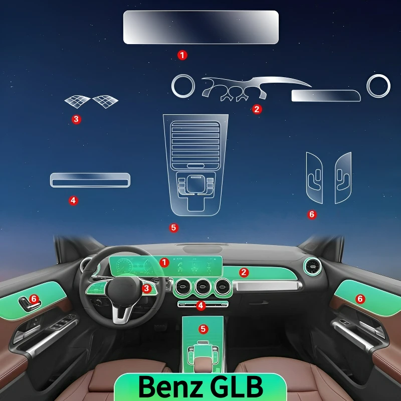 For Benz GLB 24models interior protection Dashboard Multimedia Navigation Transparent Scratch-Resistant Film Modification
For Benz GLB 24models interior protection Dashboard Multimedia Navigation Transparent Scratch-Resistant Film Modification