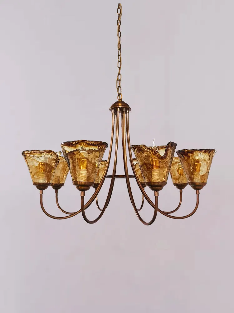 American rural retro brown glass chandelier living room dining room bedroom medieval homestay French pastoral all-copper lamps
American rural retro brown glass chandelier living room dining room bedroom medieval homestay French pastoral all-copper lamps