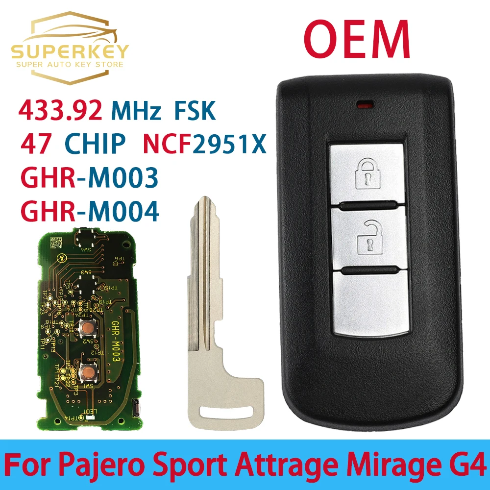 SUPERKEY NCF2951X CHIP 433mhz GHR-M003 M004 умный дистанционный ключ без ключа для 2014 -2019 Sport L200 Dodge touch Mitsubishi Pajero
SUPERKEY NCF2951X CHIP 433mhz GHR-M003 M004 умный дистанционный ключ без ключа для 2014 -2019 Sport L200 Dodge touch Mitsubishi Pajero