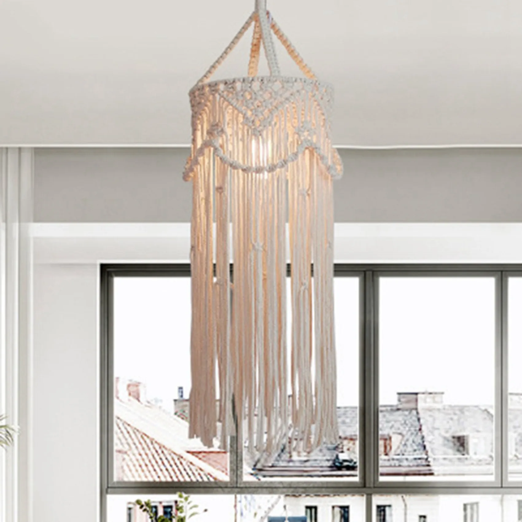 KYCOR-2X Chandelier Boho Decor Hand-Woven Charm Macrame Wall Hanging Creative Home Bunk Home Decoration Lamp Shade Mandala
KYCOR-2X Chandelier Boho Decor Hand-Woven Charm Macrame Wall Hanging Creative Home Bunk Home Decoration Lamp Shade Mandala