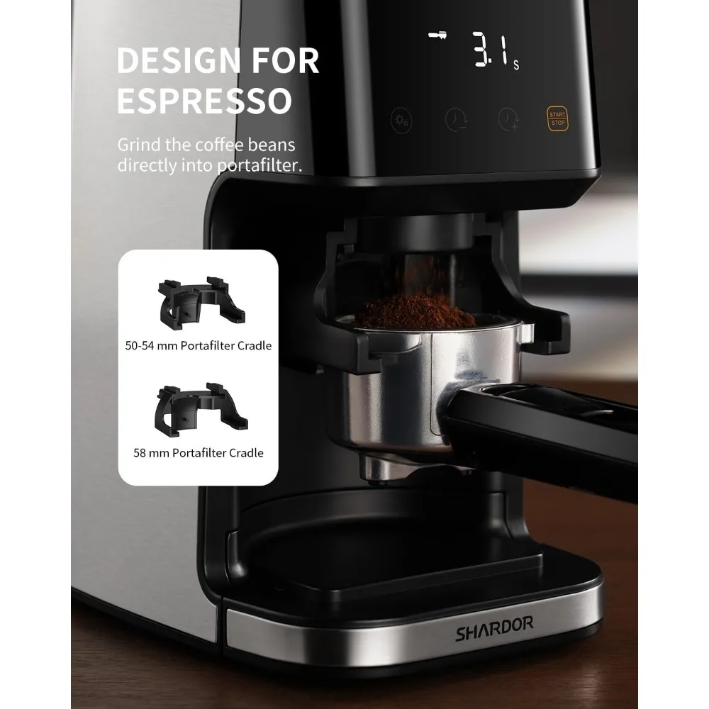 Conical Burr Espresso Coffee Grinder Electric with Precision Timer 2.0, with 51 Precise Settings for Home Use, Anti-static
Conical Burr Espresso Coffee Grinder Electric with Precision Timer 2.0, with 51 Precise Settings for Home Use, Anti-static