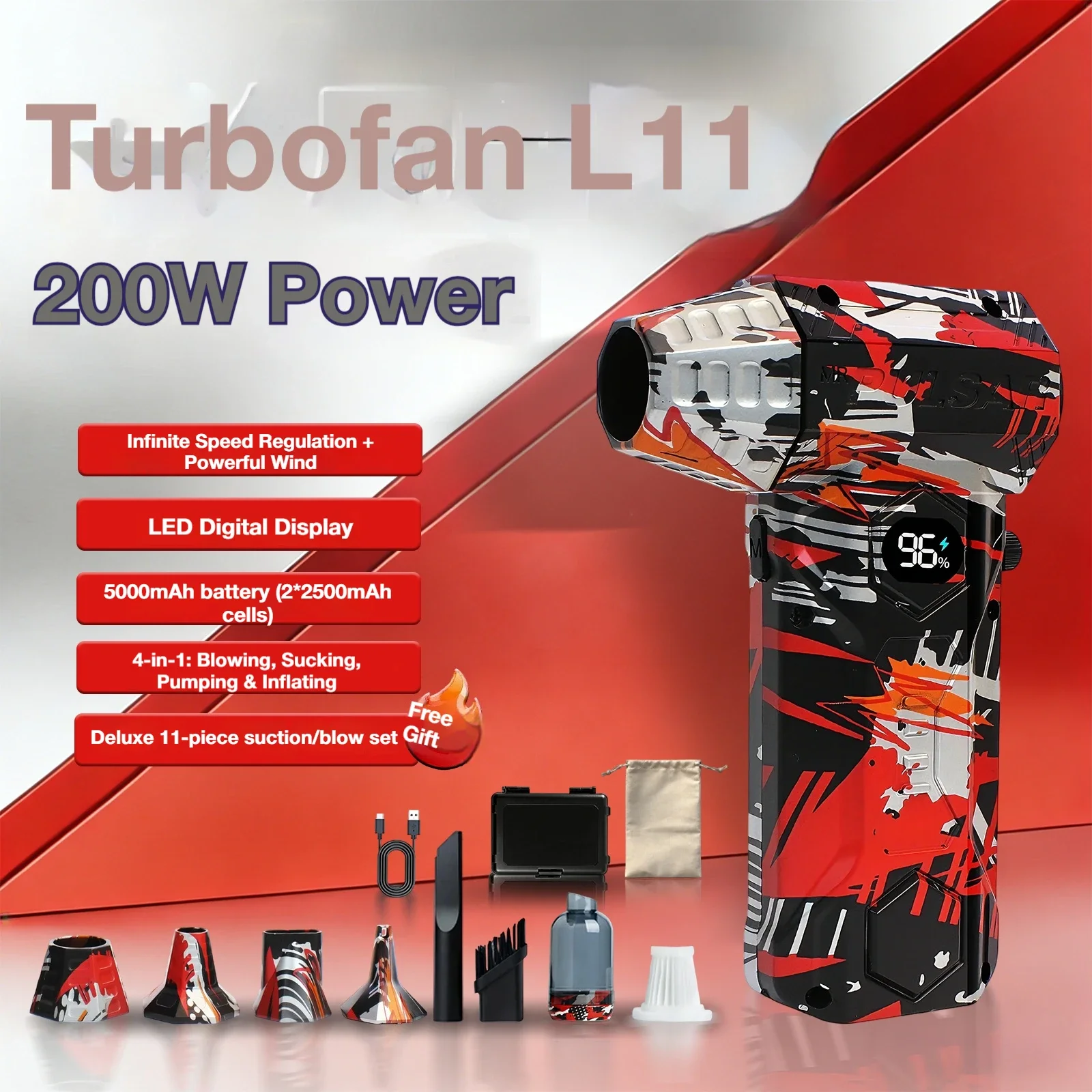 Турбовентилятор L11, пылесос, 300000 об/мин, бесщеточный воздуходувка, 58 м/с, ветровой турбореактивный вентилятор, портативный пылесборник, электрический
Турбовентилятор L11, пылесос, 300000 об/мин, бесщеточный воздуходувка, 58 м/с, ветровой турбореактивный вентилятор, портативный пылесборник, электрический