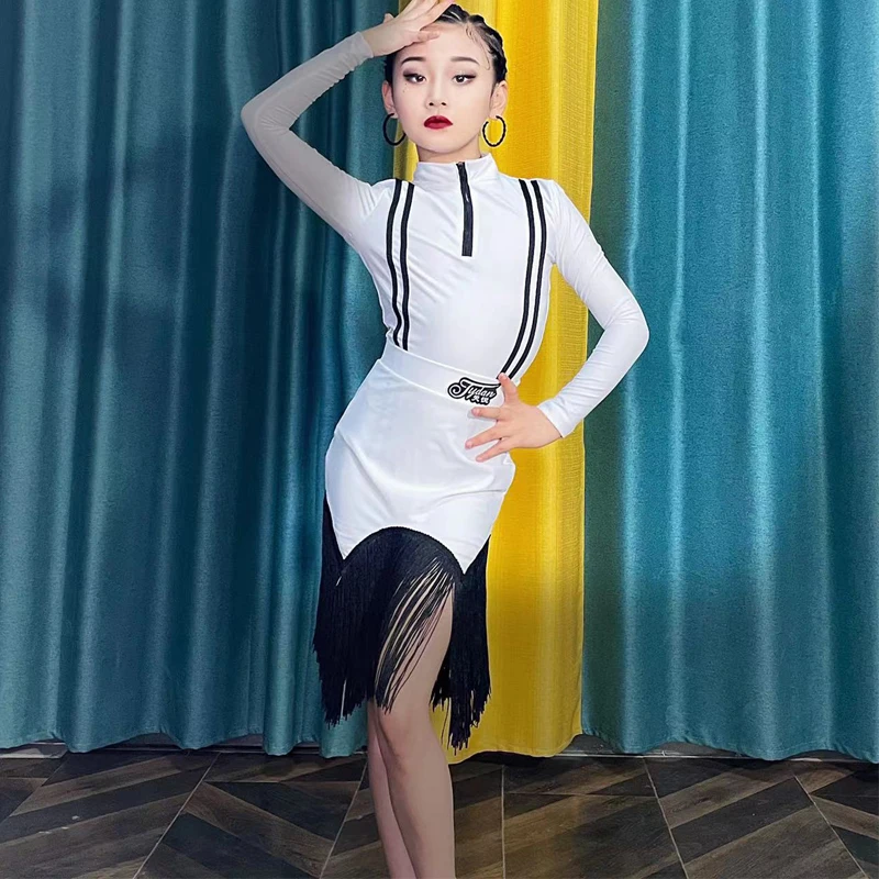 New Ballroom Dance Competition Costume Girls White Latin Dance Dress Kids Performance Dancing Clothing Practice Wear DWY9120
New Ballroom Dance Competition Costume Girls White Latin Dance Dress Kids Performance Dancing Clothing Practice Wear DWY9120