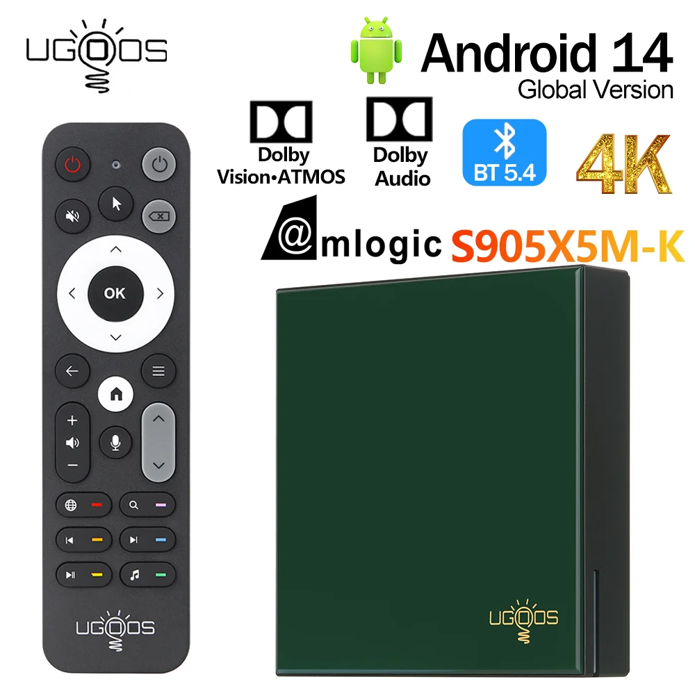 UGOOS SK4 Pro Smart TV BOX Android 14 S905X5M-K Quad core ARM Cortex-A55 LPDDR4 4GB 64GB BT5.4 Set Top Box Media Player
UGOOS SK4 Pro Smart TV BOX Android 14 S905X5M-K Quad core ARM Cortex-A55 LPDDR4 4GB 64GB BT5.4 Set Top Box Media Player