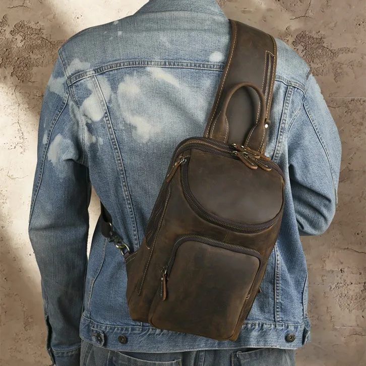 LD-Men's Genuine Leather Crazy Horse Leather Single Shoulder Backpack, Top Layer Cowhide, Large Capacity Crossbody Bag
LD-Men's Genuine Leather Crazy Horse Leather Single Shoulder Backpack, Top Layer Cowhide, Large Capacity Crossbody Bag
