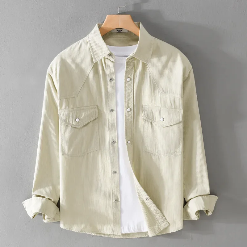 Spring Autumn Corduroy Shirts for Men Daily Pure Cotton Casual Shirts Solid Long Sleeve Double Pockets Shirt Fashion Tops Youth
Spring Autumn Corduroy Shirts for Men Daily Pure Cotton Casual Shirts Solid Long Sleeve Double Pockets Shirt Fashion Tops Youth