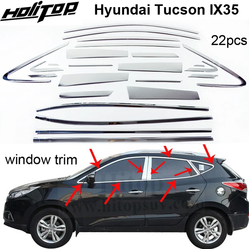 window frame/cover/trim/sill for Hyundai Tucson IX35 2010-2017,stainless steel,full window ,16pcs or 22pcs, guarantee quality
window frame/cover/trim/sill for Hyundai Tucson IX35 2010-2017,stainless steel,full window ,16pcs or 22pcs, guarantee quality
