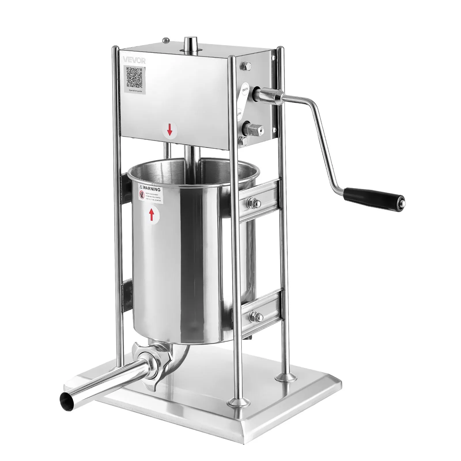 Manual Sausage Stuffer, 22 LBS / 10 L Vertical Meat Stuffer, Dual-Speed Sausage Casing Meat Filling Machine, Stainless Steel
Manual Sausage Stuffer, 22 LBS / 10 L Vertical Meat Stuffer, Dual-Speed Sausage Casing Meat Filling Machine, Stainless Steel